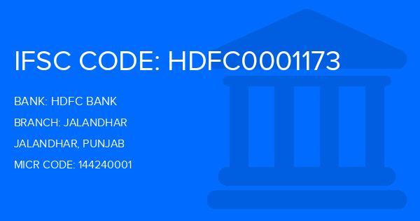 Hdfc Bank Jalandhar Branch IFSC Code