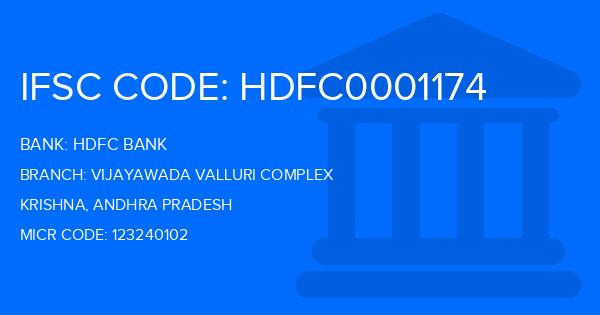 Hdfc Bank Vijayawada Valluri Complex Branch IFSC Code
