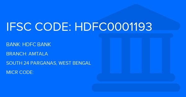 Hdfc Bank Amtala Branch IFSC Code
