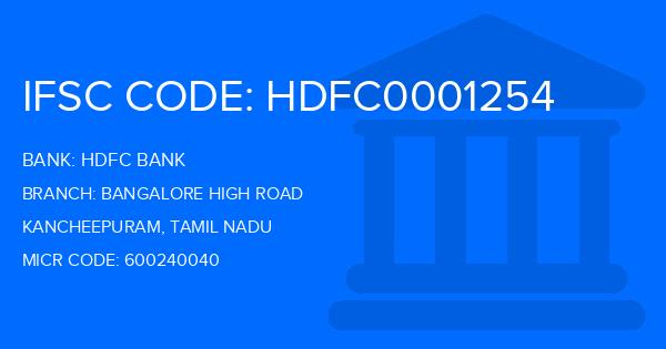 Hdfc Bank Bangalore High Road Branch IFSC Code