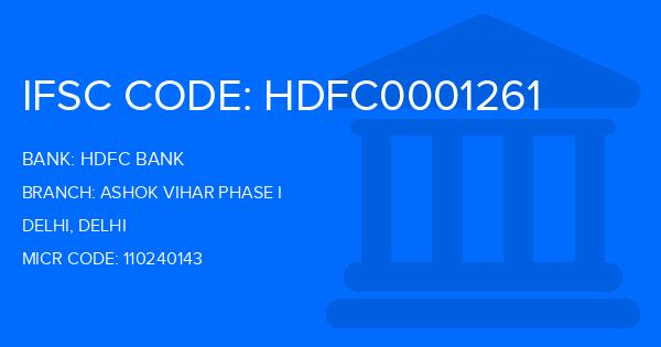Hdfc Bank Ashok Vihar Phase I Branch IFSC Code