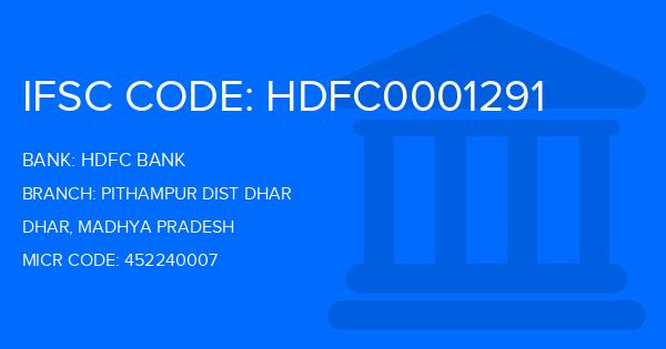 Hdfc Bank Pithampur Dist Dhar Branch IFSC Code