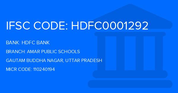 Hdfc Bank Amar Public Schools Branch IFSC Code