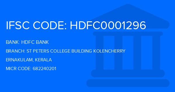 Hdfc Bank St Peters College Building Kolencherry Branch IFSC Code