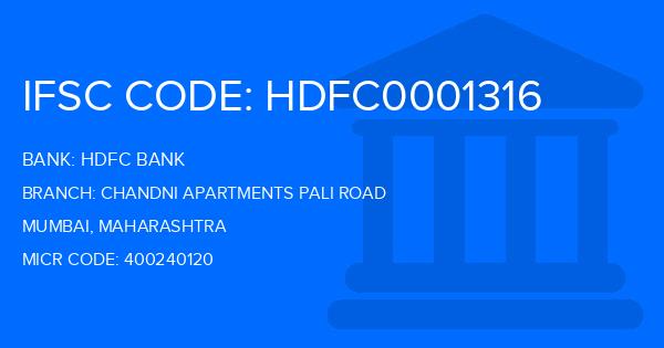 Hdfc Bank Chandni Apartments Pali Road Branch IFSC Code