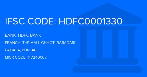 Hdfc Bank The Mall Chhoti Baradari Branch IFSC Code