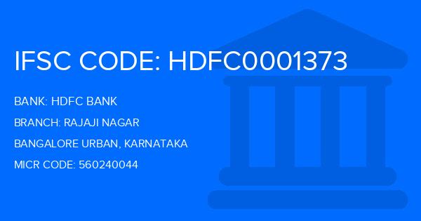 Hdfc Bank Rajaji Nagar Branch IFSC Code