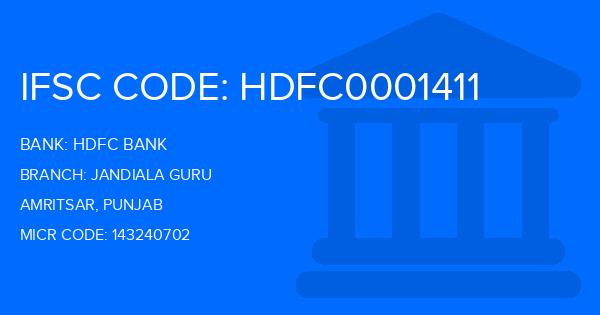 Hdfc Bank Jandiala Guru Branch IFSC Code