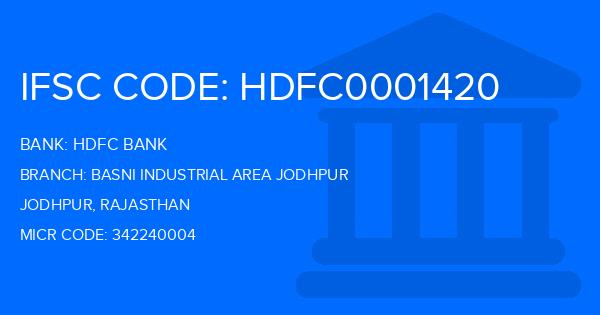 Hdfc Bank Basni Industrial Area Jodhpur Branch IFSC Code