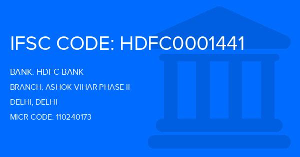 Hdfc Bank Ashok Vihar Phase Ii Branch IFSC Code