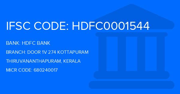 Hdfc Bank Door 1V 274 Kottapuram Branch IFSC Code