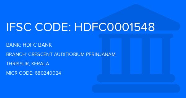 Hdfc Bank Crescent Auditiorium Perinjanam Branch IFSC Code