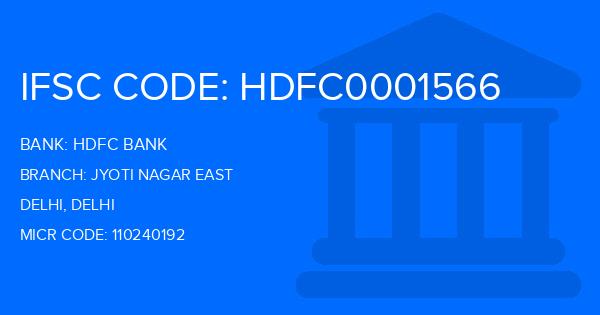 Hdfc Bank Jyoti Nagar East Branch IFSC Code