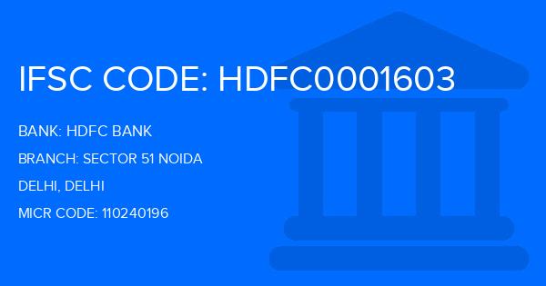 Hdfc Bank Sector 51 Noida Branch IFSC Code