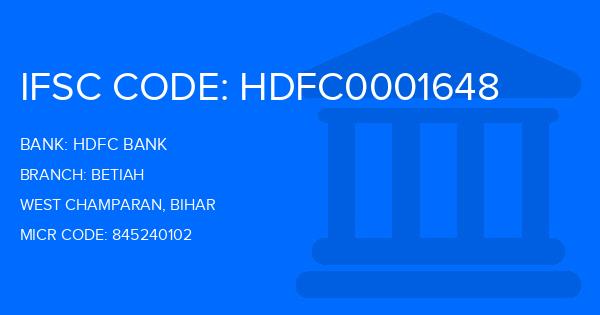 Hdfc Bank Betiah Branch IFSC Code