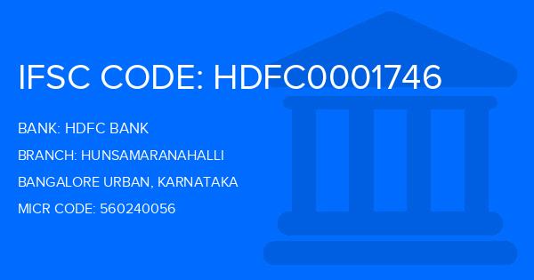 Hdfc Bank Hunsamaranahalli Branch IFSC Code