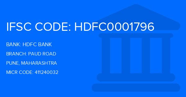 Hdfc Bank Paud Road Branch IFSC Code
