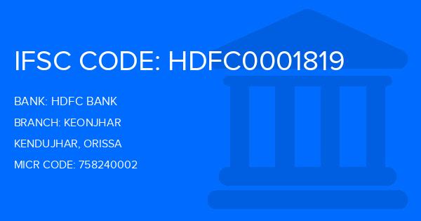 Hdfc Bank Keonjhar Branch IFSC Code