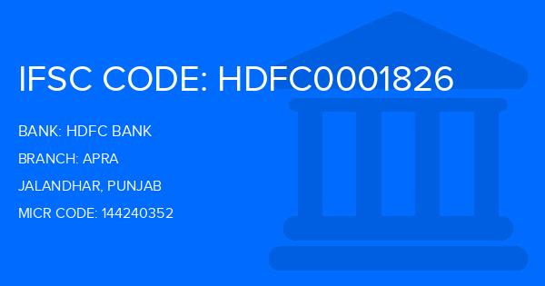 Hdfc Bank Apra Branch IFSC Code