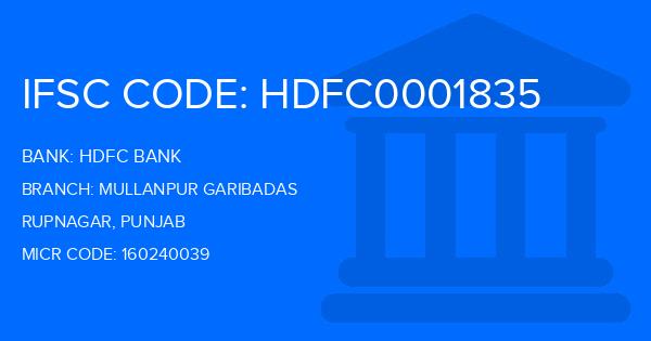 Hdfc Bank Mullanpur Garibadas Branch IFSC Code