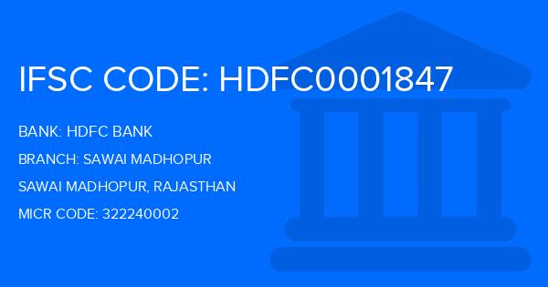Hdfc Bank Sawai Madhopur Branch IFSC Code