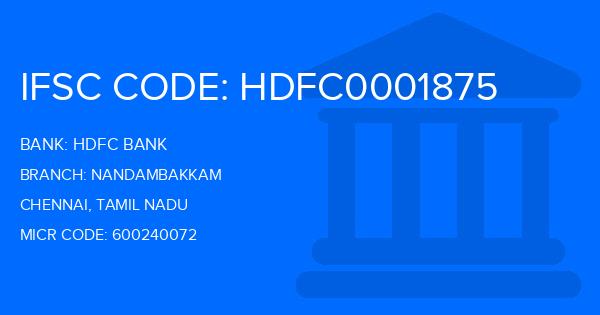 Hdfc Bank Nandambakkam Branch IFSC Code