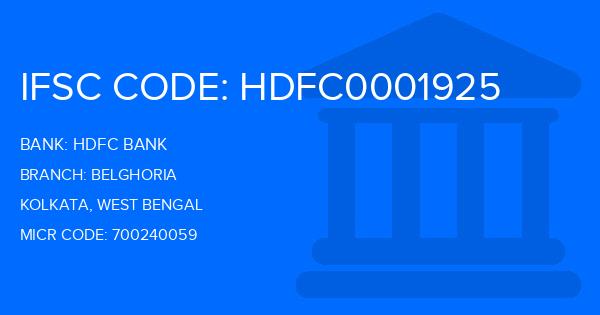 Hdfc Bank Belghoria Branch IFSC Code