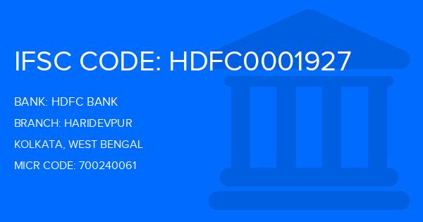 Hdfc Bank Haridevpur Branch IFSC Code