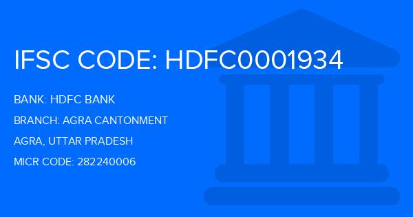 Hdfc Bank Agra Cantonment Branch IFSC Code