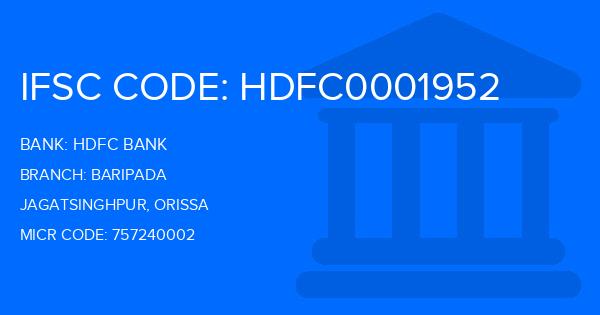 Hdfc Bank Baripada Branch IFSC Code
