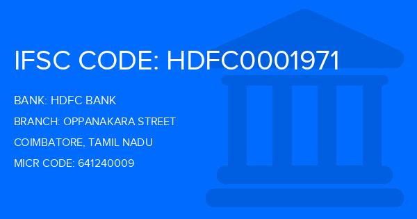 Hdfc Bank Oppanakara Street Branch IFSC Code