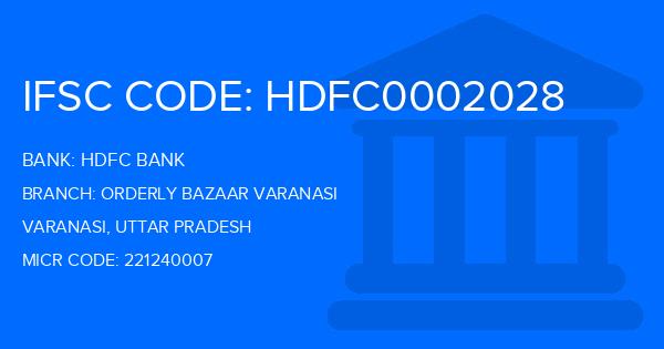 Hdfc Bank Orderly Bazaar Varanasi Branch IFSC Code