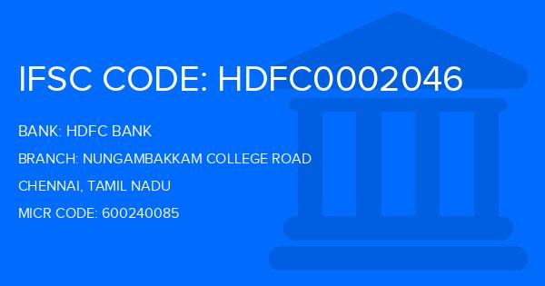 Hdfc Bank Nungambakkam College Road Branch IFSC Code