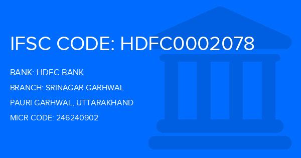 Hdfc Bank Srinagar Garhwal Branch IFSC Code