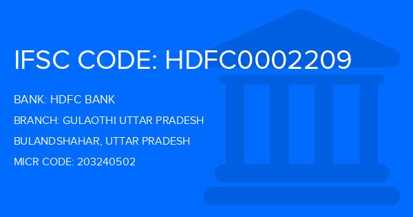 Hdfc Bank Gulaothi Uttar Pradesh Branch IFSC Code