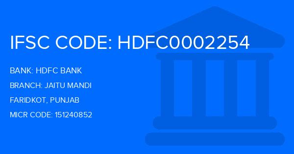 Hdfc Bank Jaitu Mandi Branch IFSC Code