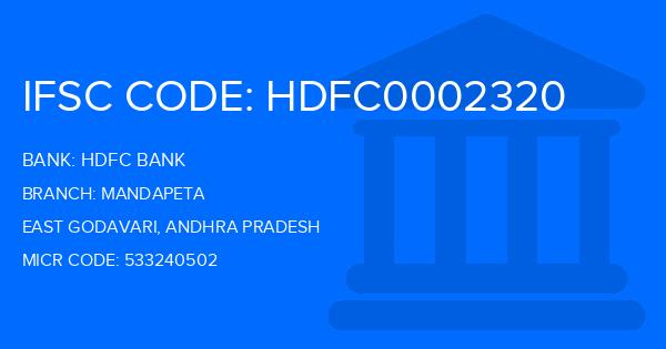 Hdfc Bank Mandapeta Branch IFSC Code