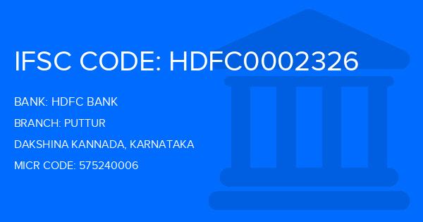 Hdfc Bank Puttur Branch IFSC Code