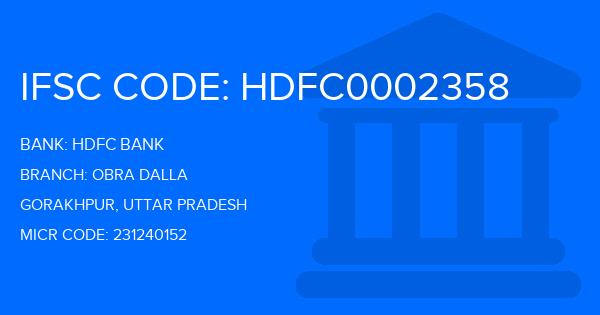 Hdfc Bank Obra Dalla Branch IFSC Code