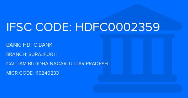 Hdfc Bank Surajpur Ii Branch IFSC Code