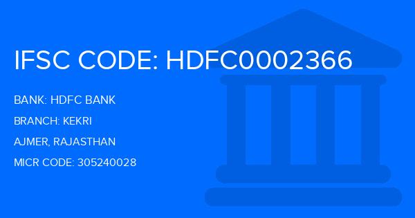 Hdfc Bank Kekri Branch IFSC Code