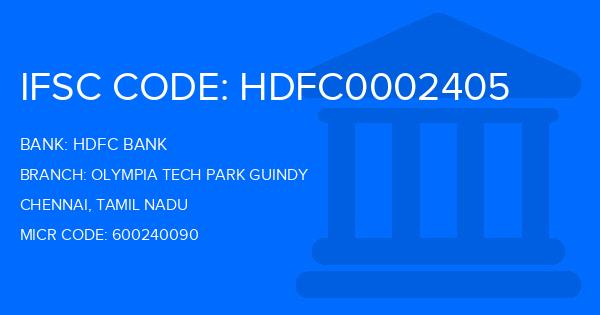 Hdfc Bank Olympia Tech Park Guindy Branch IFSC Code