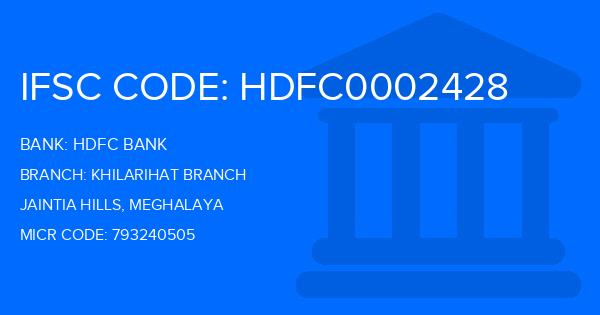Hdfc Bank Khilarihat Branch