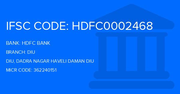 Hdfc Bank Diu Branch IFSC Code