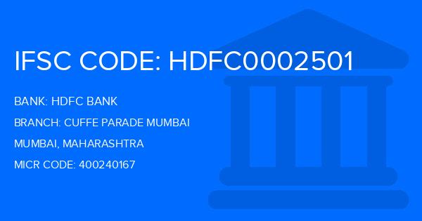 Hdfc Bank Cuffe Parade Mumbai Branch IFSC Code