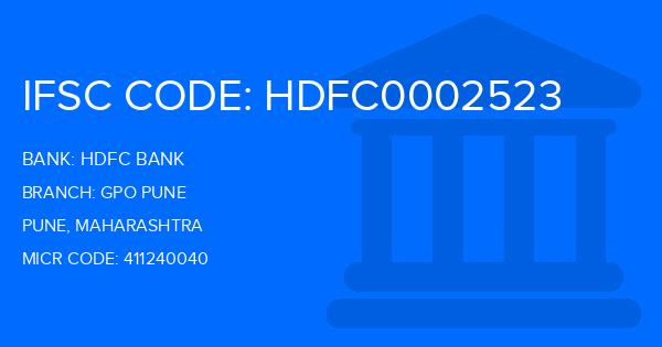 Hdfc Bank Gpo Pune Branch IFSC Code