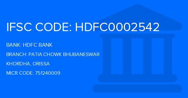 Hdfc Bank Patia Chowk Bhubaneswar Branch IFSC Code