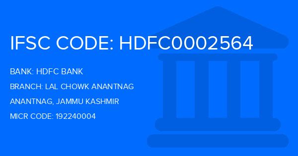 Hdfc Bank Lal Chowk Anantnag Branch IFSC Code