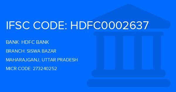Hdfc Bank Siswa Bazar Branch IFSC Code