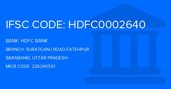 Hdfc Bank Suratganj Road Fatehpur Branch IFSC Code